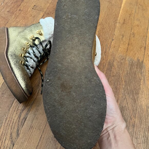 J.Crew Glitter Metallic Winter Boots • Faux Fur Lined • Size 7 - Picture 8 of 14